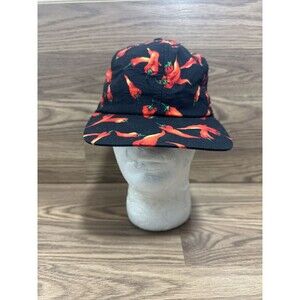 Vintage Marlin Tease All Over Print Red Chili Pepper Made in USA Snapback Cap.